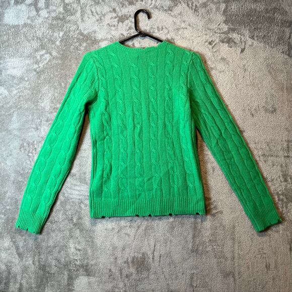 Polo Ralph Lauren Distressed Cashmere Wool Jumper‎ Sweater Size Small Green New - Picture 4 of 8